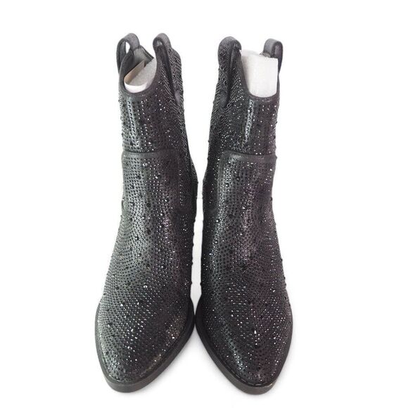 Forever River Rhinestone Embellished Pointed Toe Ankle Boots Black Women's 6 - Picture 3 of 9